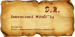 Debreczeni Mihály névjegykártya