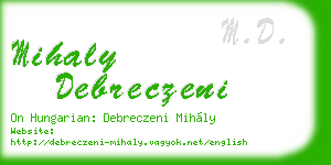 mihaly debreczeni business card